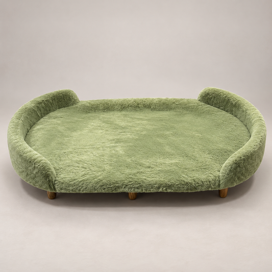 Luxe Raised Pet Sofa Bed for Large Dogs – Sage Green | XL, XXL & XXXL Sizes