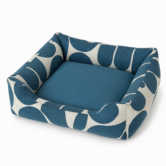 Printed Pet Bed with Bolster – view 2