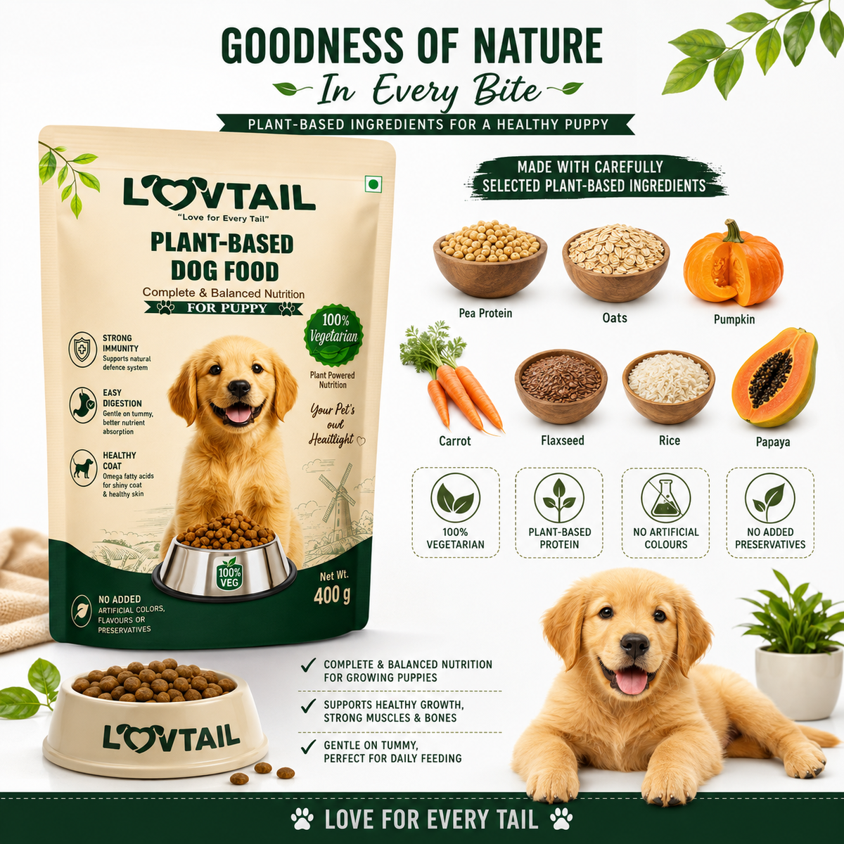 LOVTAIL puppy dog food – ingredients and benefits
