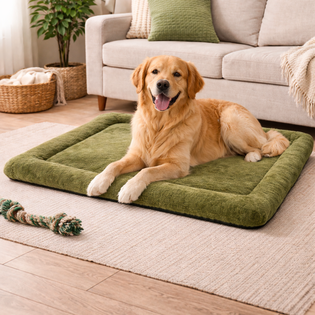 Ultra-Soft Plush Pet Floor Mat – Green