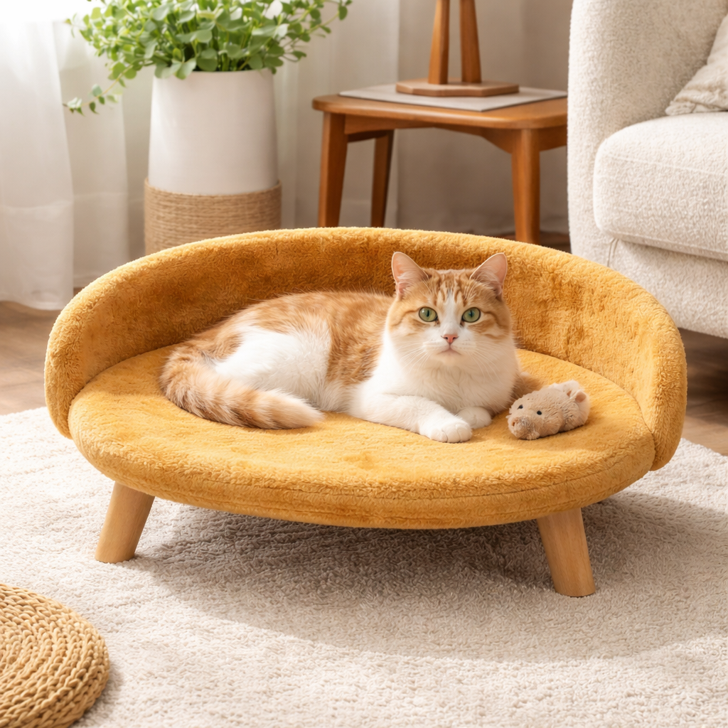 Golden Brown Sofa Pet Bed – view 2