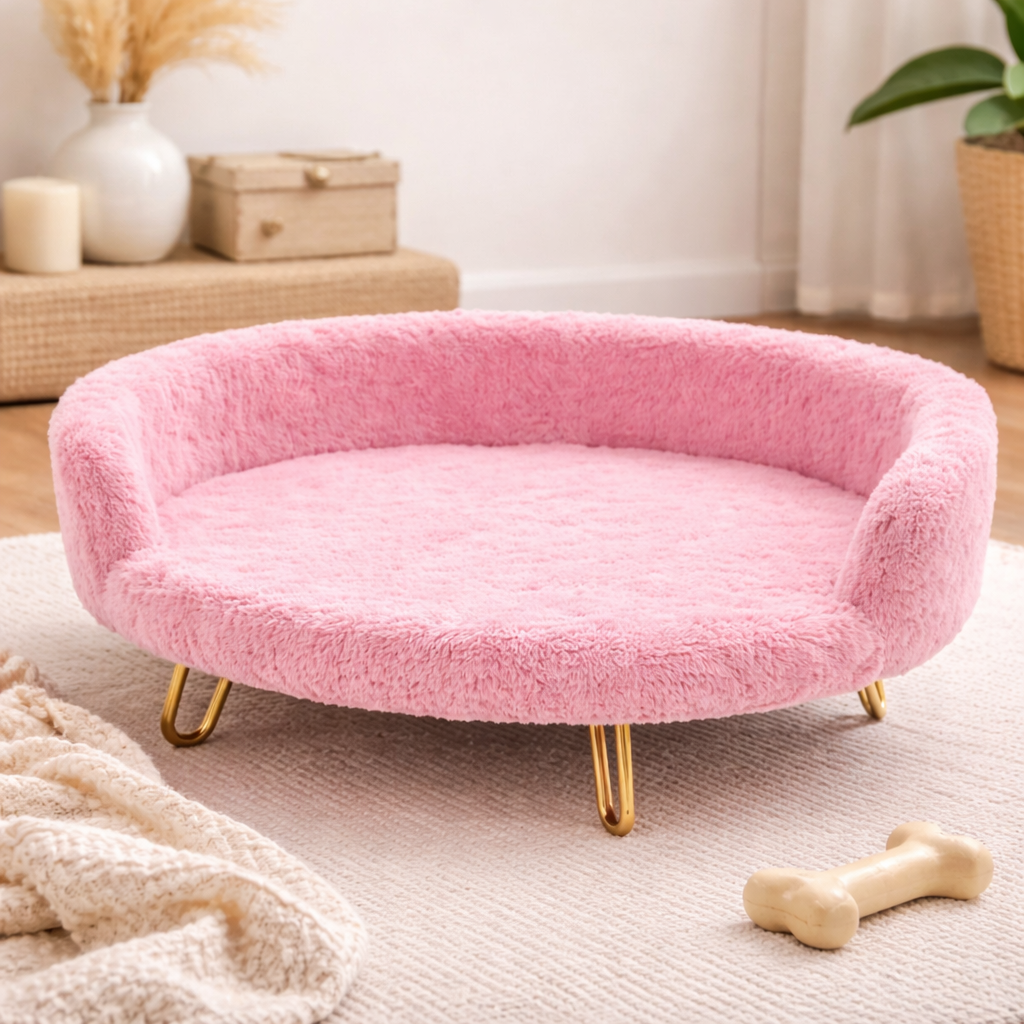 Plush Luxe Pet Bed Light Pink – view 2