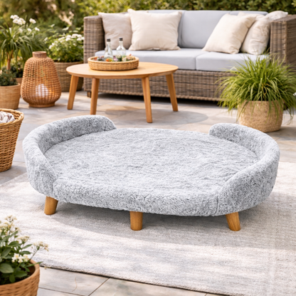 Raised Dog Sofa Bed Dove Grey – view 2