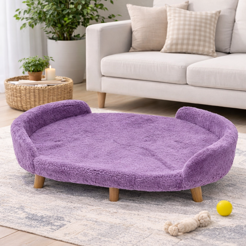 Raised Dog Sofa Bed Lavender – view 2