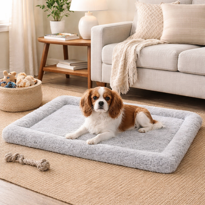 Ultra-Soft Plush Pet Floor Mat – Grey
