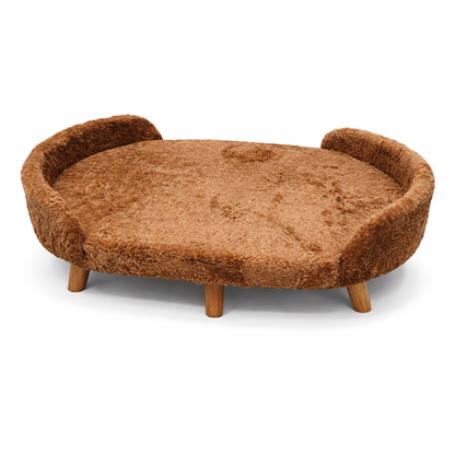 Raised Dog Sofa Bed Caramel Brown – view 3