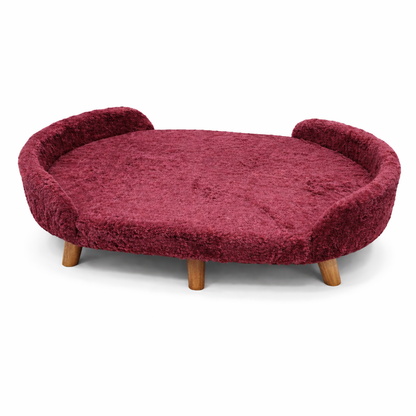 Raised Dog Sofa Bed Burgundy – view 3