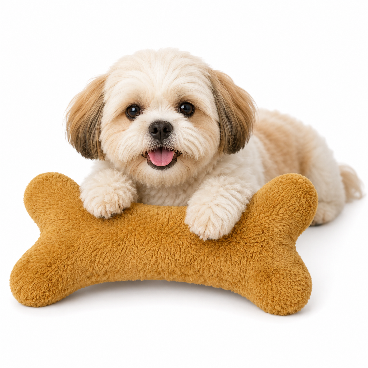 Ultra Soft Bone Shape Pet Pillow – Beige
