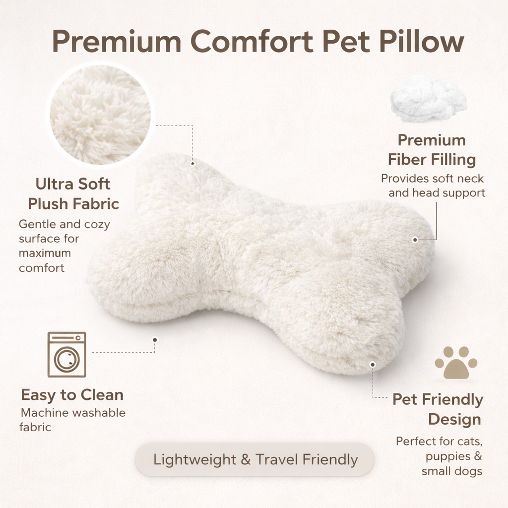 Bone shape pet pillow – soft fabric detail