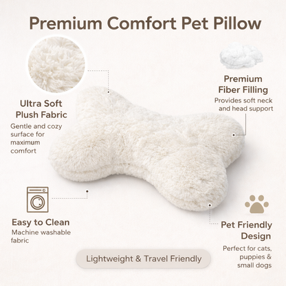 Bone shape pet pillow – soft fabric detail