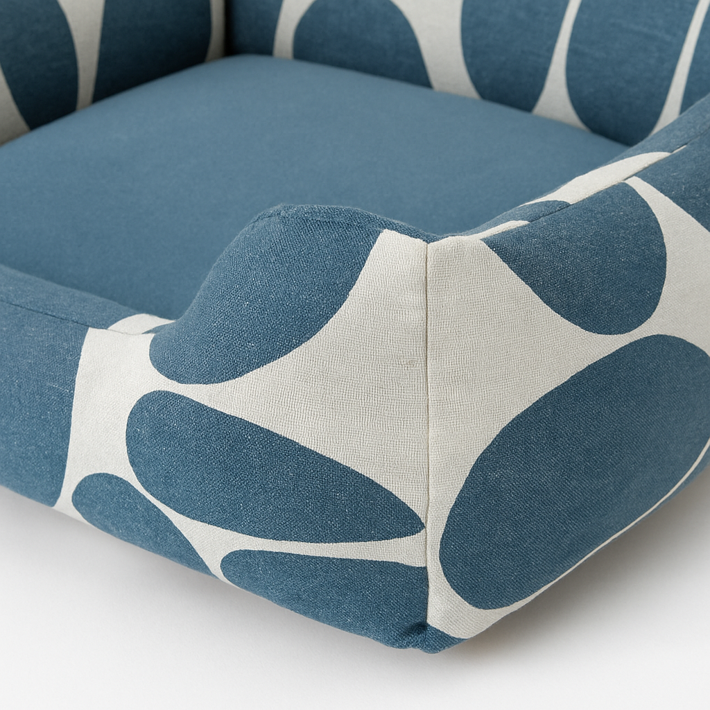 Printed Pet Bed with Bolster – view 3