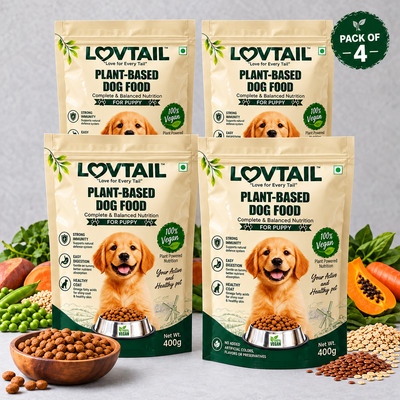 Puppy Dog Food | 100% Vegetarian | Plant-Based | 400g x 4 pack