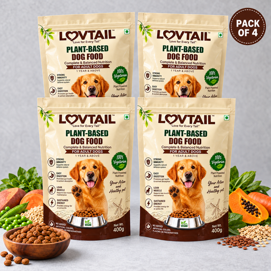 Adult Dog Food | 100% Vegetarian | Plant-Based | 400g x 4 pack