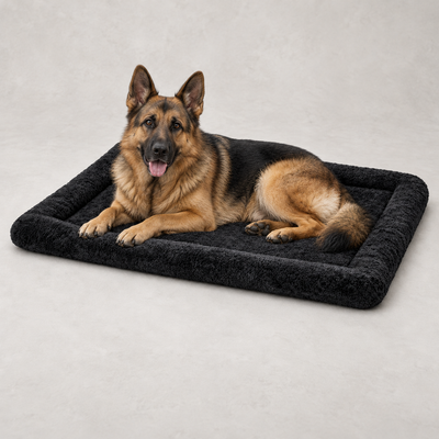 Ultra-Soft Plush Pet Floor Mat – Black - Washable & Non-Slip
