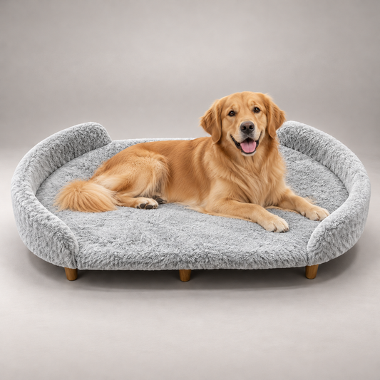 Luxe Raised Pet Sofa Bed for Large Dogs – Dove Grey | XL, XXL & XXXL Sizes