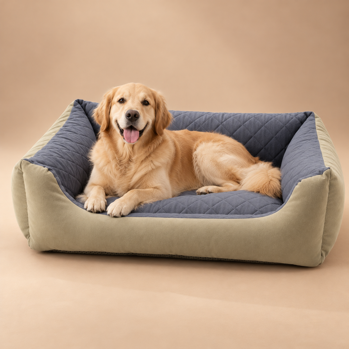Quilted Rectangular Pet Bed for Dogs & Cats