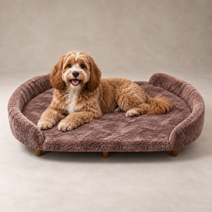 Luxe Raised Pet Sofa Bed for Large Dogs – Dusty Mauve | XL, XXL & XXXL Sizes