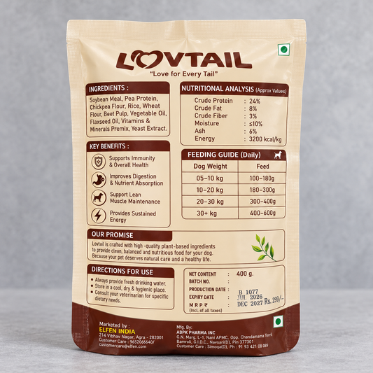 Adult Dog Food | 100% Vegetarian | Plant-Based | 400g x 2 pack