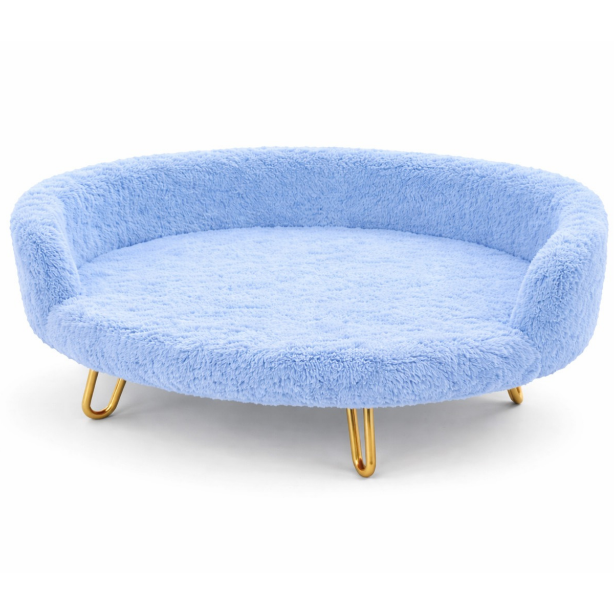 Small Plush Luxe Pet Bed Sky Blue – view 2
