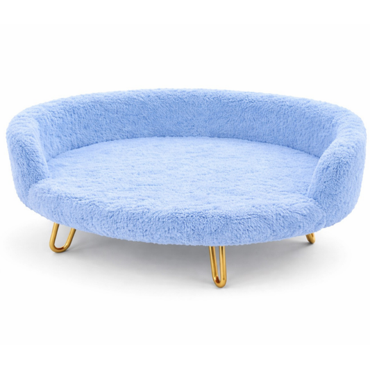 Small Plush Luxe Pet Bed Sky Blue – view 2