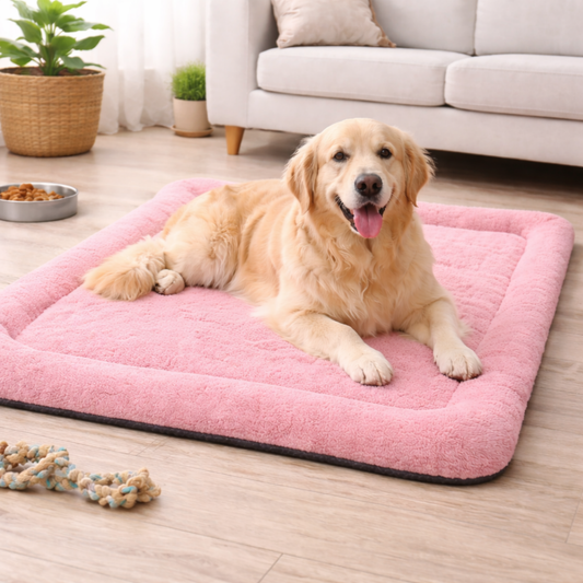 Ultra-Soft Plush Pet Floor Mat – Pink