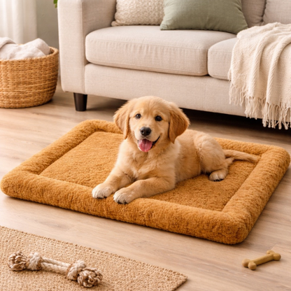 Ultra-Soft Plush Pet Floor Mat – Camel Brown