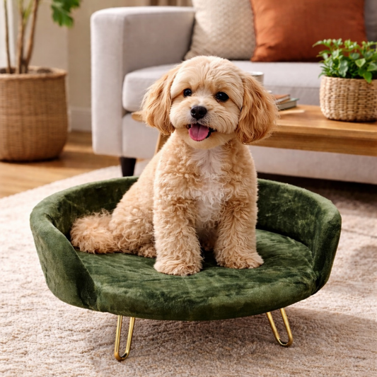 Plush Luxe Pet Bed – Dark Green