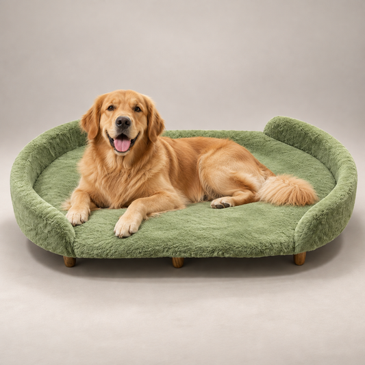 Luxe Raised Pet Sofa Bed for Large Dogs – Sage Green | XL, XXL & XXXL Sizes