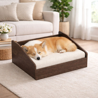 SmartLivin Storage Pet Bed with Cushion – Auburn Oak