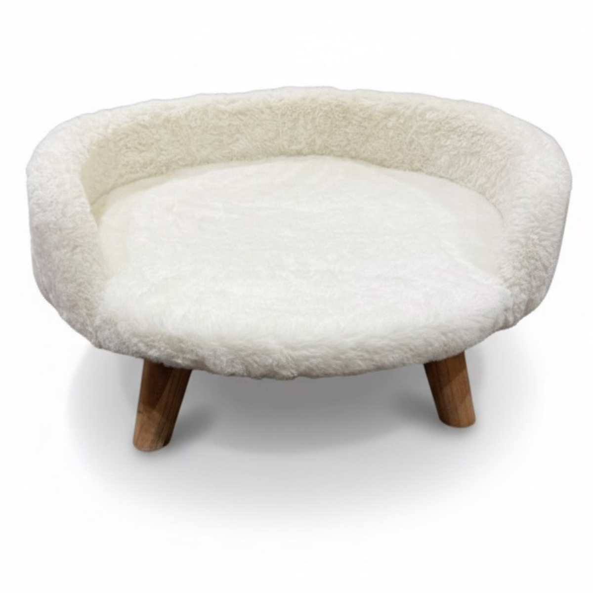 Plush Luxe Pet Bed Ivory White – view 3