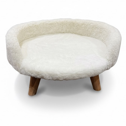 Plush Luxe Pet Bed Ivory White – view 3