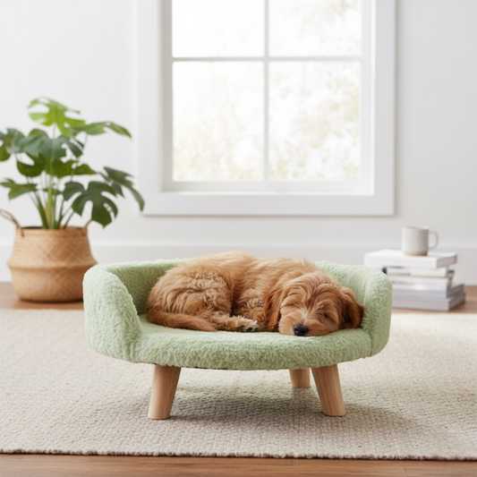Plush Luxe Pet Bed – Light Parrot Green