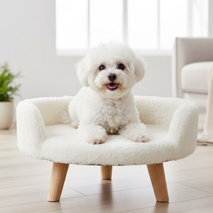 Plush Luxe Pet Bed – Ivory White