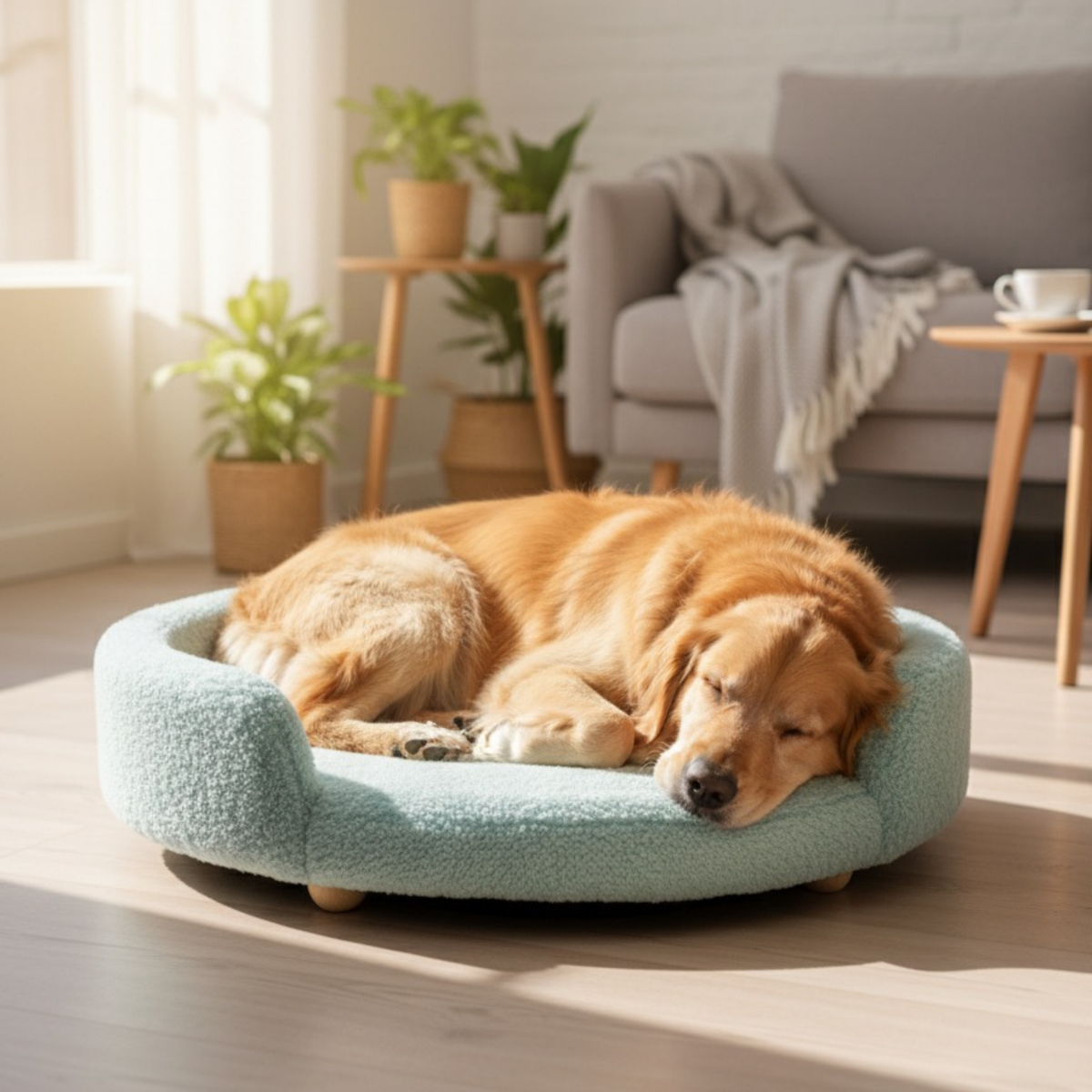 CloudRest Round Pet Bed – Ocean Aqua