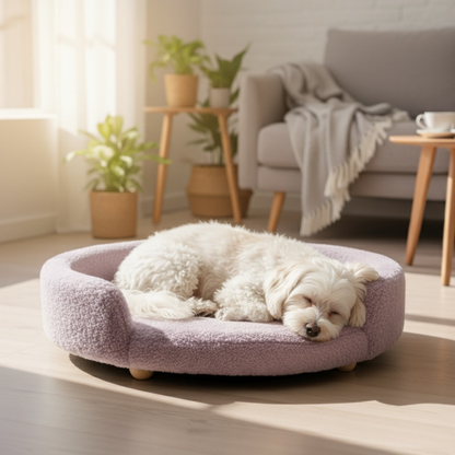 CloudRest Round Pet Bed – Dusty Lavender