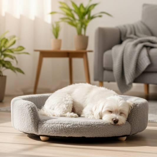 CloudRest Round Pet Bed – Misty Grey