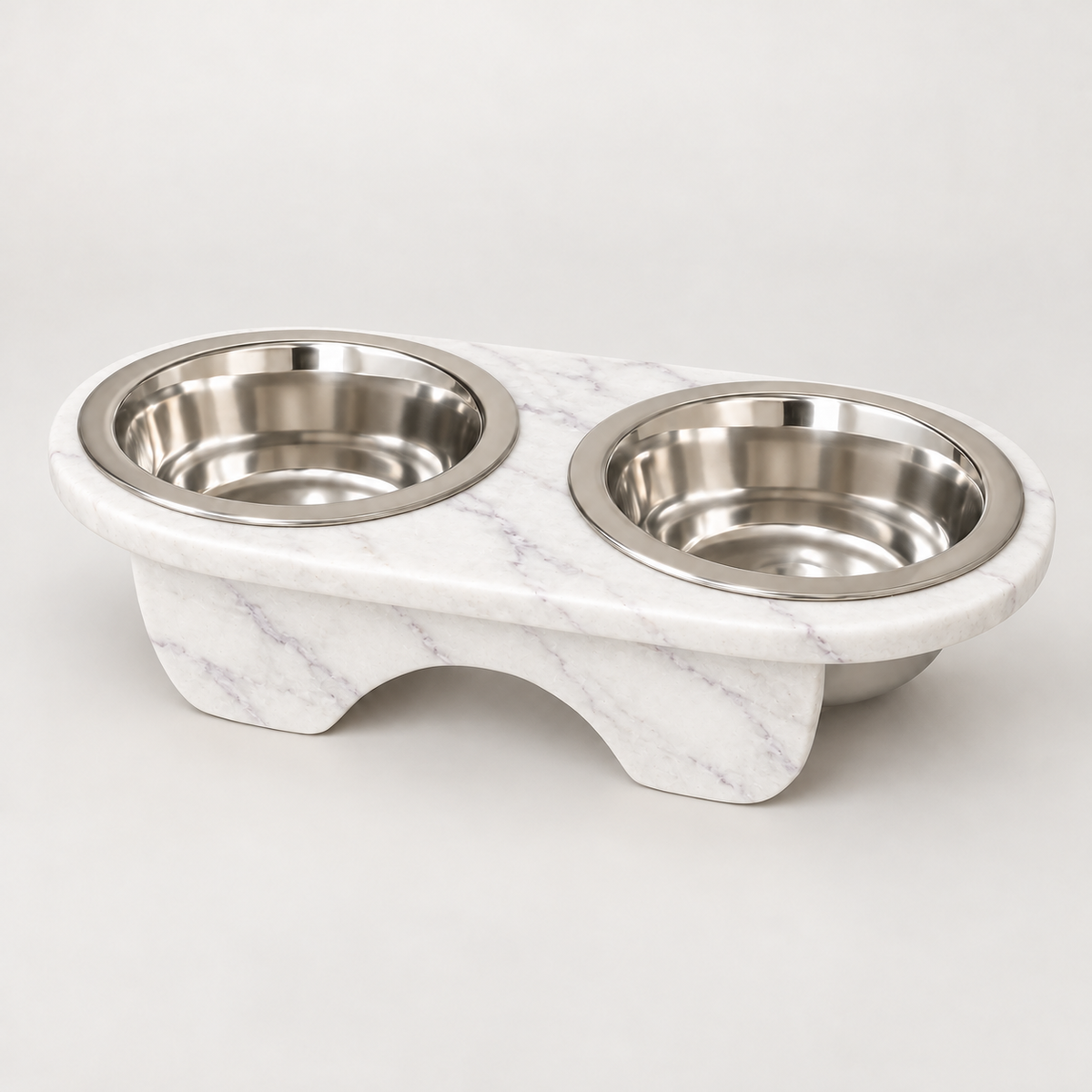 Elevated Pet Bowl with Stand – Stylish & Comfortable Feeding Solution - White